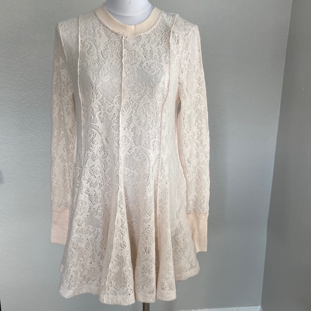 Free people semi-sheer lace tunic